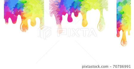Set of rainbow smudges with watercolor splashes. Drops of paint. Color spots. The object is separate from the background. Vector object Set of rainbow smudges with watercolor splashes. Drops of paint. Color spots. The object is separate from the background. Vector object 70786991
