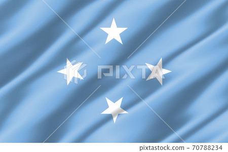 Silk wavy flag of Micronesia graphic. Wavy Micronesian flag 3D illustration. Rippled Micronesia country flag is a symbol of freedom, patriotism and independence. Silk wavy flag of Micronesia graphic. Wavy Micronesian flag 3D illustration. Rippled Micronesia country flag is a symbol of freedom, patriotism and independence. 70788234