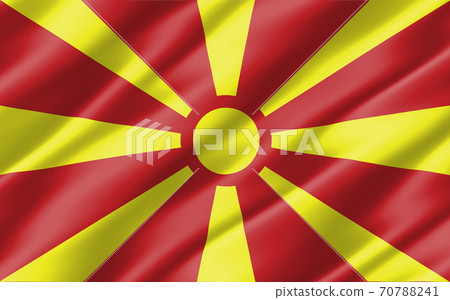 Silk Wavy Flag Of Macedonia Graphic Wavy Stock Illustration 70788241 Pixta