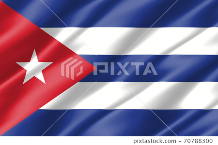 Silk wavy flag of Cuba graphic. Wavy Cuban flag 3D illustration. Rippled Cuba country flag is a symbol of freedom, patriotism and independence. Silk wavy flag of Cuba graphic. Wavy Cuban flag 3D illustration. Rippled Cuba country flag is a symbol of freedom, patriotism and independence. 70788300