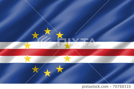 Silk wavy flag of Cabo Verde graphic. Wavy Cabo Verdean flag 3D illustration. Rippled Cabo Verde country flag is a symbol of freedom, patriotism and independence. Silk wavy flag of Cabo Verde graphic. Wavy Cabo Verdean flag 3D illustration. Rippled Cabo Verde country flag is a symbol of freedom, patriotism and independence. 70788310