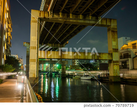 Ryogoku Tate River Promenade Night View (Tokyo) Ryogoku Tate River Promenade Night View (Tokyo) 70789719