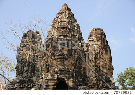 Cambodia, Angkor Thom, Namdaemun, Kanzeon Bodhisattva's four-sided tower Cambodia, Angkor Thom, Namdaemun, Kanzeon Bodhisattva's four-sided tower 70789921