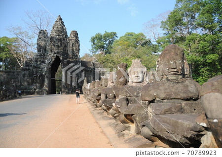 Cambodia, Angkor Thom, Namdaemun, Tug of War between Gods with the Great Snake Vasuki and Ashura Cambodia, Angkor Thom, Namdaemun, Tug of War between Gods with the Great Snake Vasuki and Ashura 70789923