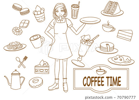 Cafe food icon set 70790777