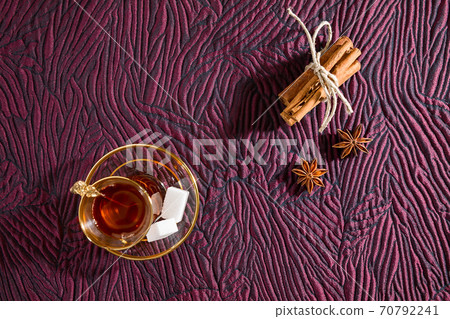 Turkish tea in traditional glass Turkish tea in traditional glass 70792241