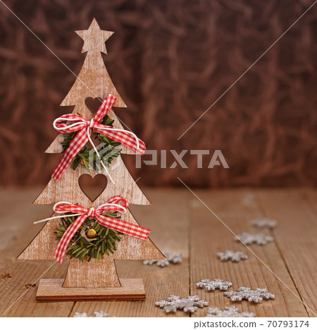 Background with christmas tree decorations 70793174