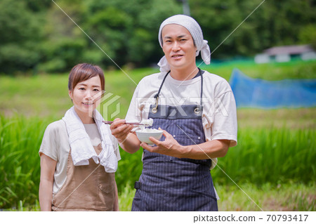 Rice and farmer Rice and farmer 70793417