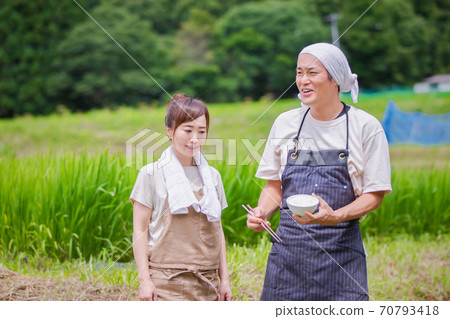 Rice and farmer Rice and farmer 70793418