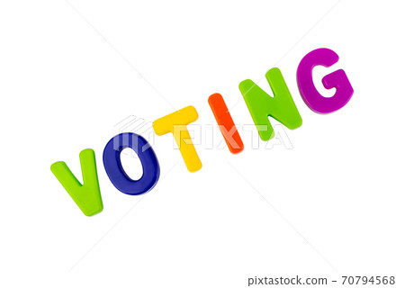 Text VOTING on a white background. 70794568