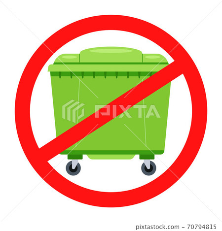 prohibition sign for garbage cans. crossed out do not litter icon. prohibition sign for garbage cans. crossed out do not litter icon. 70794815