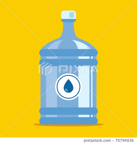 office container for water. plastic bottle on a yellow background. f office container for water. plastic bottle on a yellow background. f 70794836