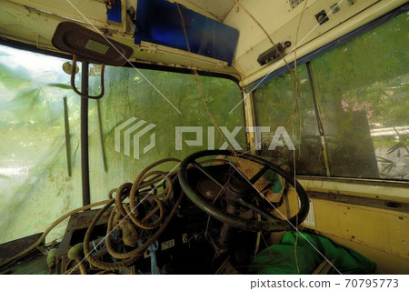 Abandoned bus abandoned by the road Abandoned bus abandoned by the road 70795773
