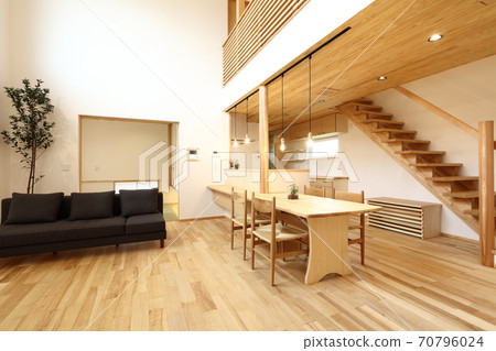 Stylish living dining kitchen image 70796024