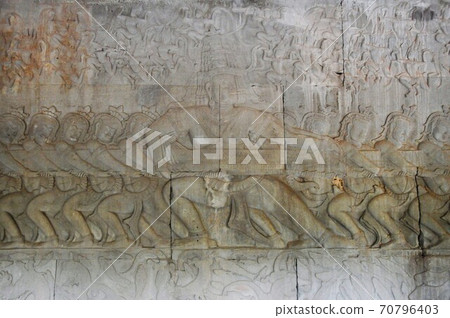 Cambodia, Angkor Wat, relief of the first corridor, Samudra manthan 70796403