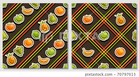 Vector Fruit Seamless Patterns 70797013