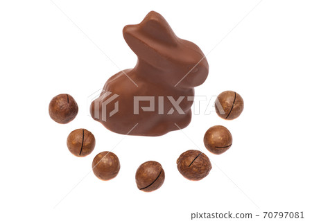 chocolate bunny with nuts 70797081