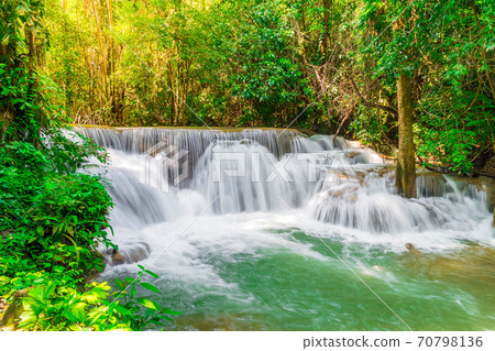 Huay Mae Kamin Waterfall at Kanchanaburi in Thailand 70798136