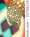 Bubble texture background. Big foam bubbles pattern. Blue ornament of soap spheres. 70798239