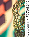 Bubble texture background. Big foam bubbles pattern. Blue ornament of soap spheres. 70798240