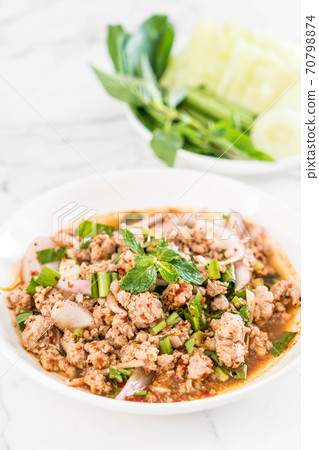 spicy mince pork (Larb - Traditional Thai Food) 70798874