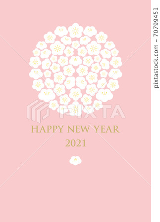 新年賀卡2021年設計梅花 70799451
