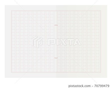 Illustration of manuscript paper (400 characters packed) _ red 70799479