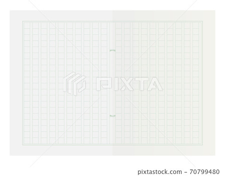 手稿紙插圖（400個字符包裝）_綠色 70799480
