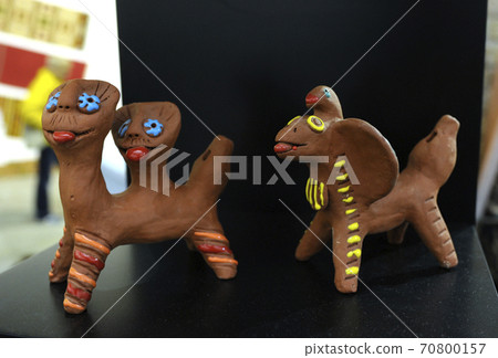 Traditional Crimean Tatar toys sheep, made of clay Traditional Crimean Tatar toys sheep, made of clay 70800157
