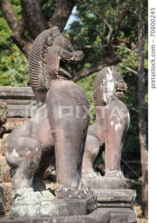 柬埔寨，吳哥遺址，聖劍（聖劍），真哈（石獅） 70800245