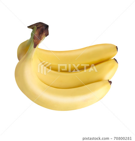 Yellow Banana Fruit Isolated On a White Background Yellow Banana Fruit Isolated On a White Background 70800281