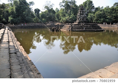 Cambodia, Angkor ruins, Neak Poun (entangled snake) Cambodia, Angkor ruins, Neak Poun (entangled snake) 70801959