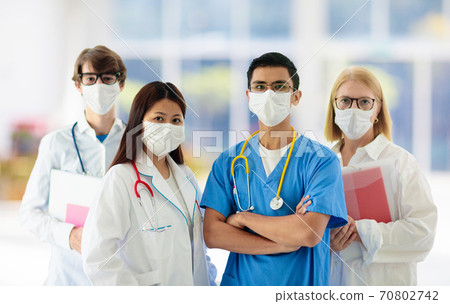 International doctor team. Hospital medical staff. International doctor team. Hospital medical staff. 70802742