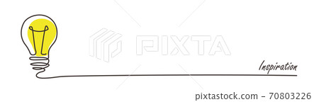 Illustration of inspiration drawn in one stroke Copy space background Illustration of inspiration drawn in one stroke Copy space background 70803226