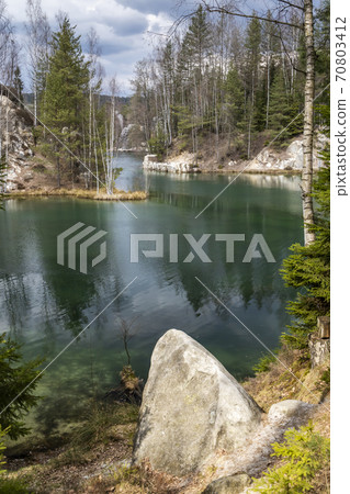 Adrspach lake, Teplice Adrspach Rocks, Eastern Bohemia, Czech Republic 70803412