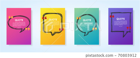Quote speech bubble blank templates set. Quote speech bubble blank templates set. 70803912