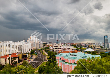 Panoramic view of the historical center of Minsk.Old town in the center of Minsk.Belarus Panoramic view of the historical center of Minsk.Old town in the center of Minsk.Belarus 70804314
