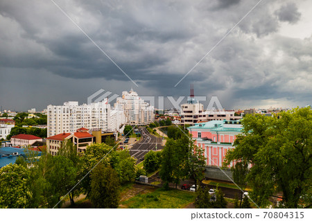 Panoramic view of the historical center of Minsk.Old town in the center of Minsk.Belarus Panoramic view of the historical center of Minsk.Old town in the center of Minsk.Belarus 70804315