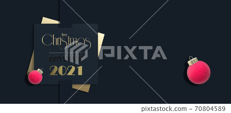 Luxury Christmas New Year 2021 invitation. 70804589