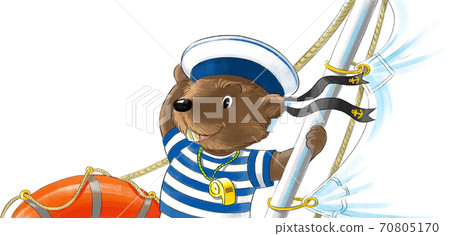 Beaver on yacht. Beaver on yacht. 70805170