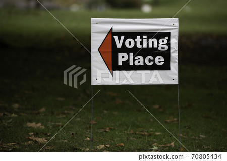 Information sign to the election voting place 70805434