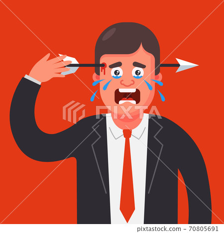 a man was hit with a bow arrow. miss in work.  70805691