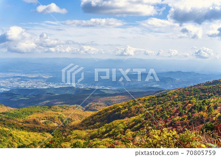 Bandai-Azuma Skyline landscape bird's-eye view Fukushima City, Fukushima Prefecture Bandai-Azuma Skyline landscape bird's-eye view Fukushima City, Fukushima Prefecture 70805759