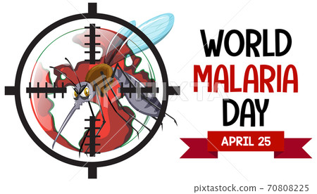 World Malaria Day logo or banner with mosquito sign 70808225
