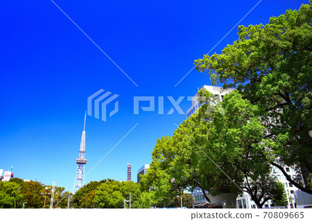 從名古屋市久屋大通公園看到的電視塔風景 70809665
