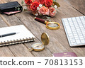 Money bag with compass and computer keyboard 70813153