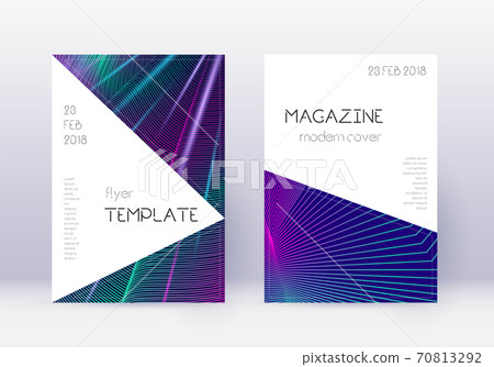 Triangle cover design template set. Neon abstract Triangle cover design template set. Neon abstract 70813292