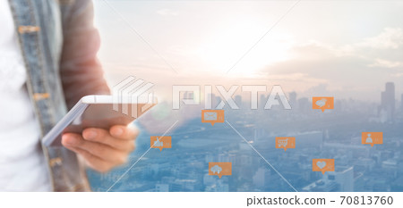 Social media and digital network 70813760