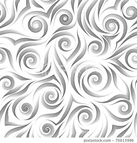 Stock vector black seamless pattern.Abstract texture from graceful lines on a white background.Texture for wrapping paper or fabric. Stock vector black seamless pattern.Abstract texture from graceful lines on a white background.Texture for wrapping paper or fabric. 70813996