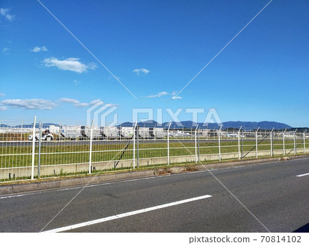 Fukuoka Airport container and blue sky 70814102